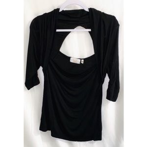 Black open back tee